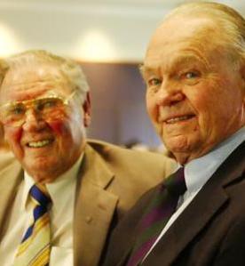 Jack Kramer at right, 86, visits Sedge on his 80th birthday. 